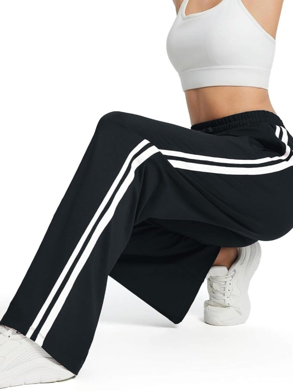Women's 28/30/32/34/36 Inseam Track Pants Loose Straight Leg Jogging Sweatpants - Picture 6 of 9